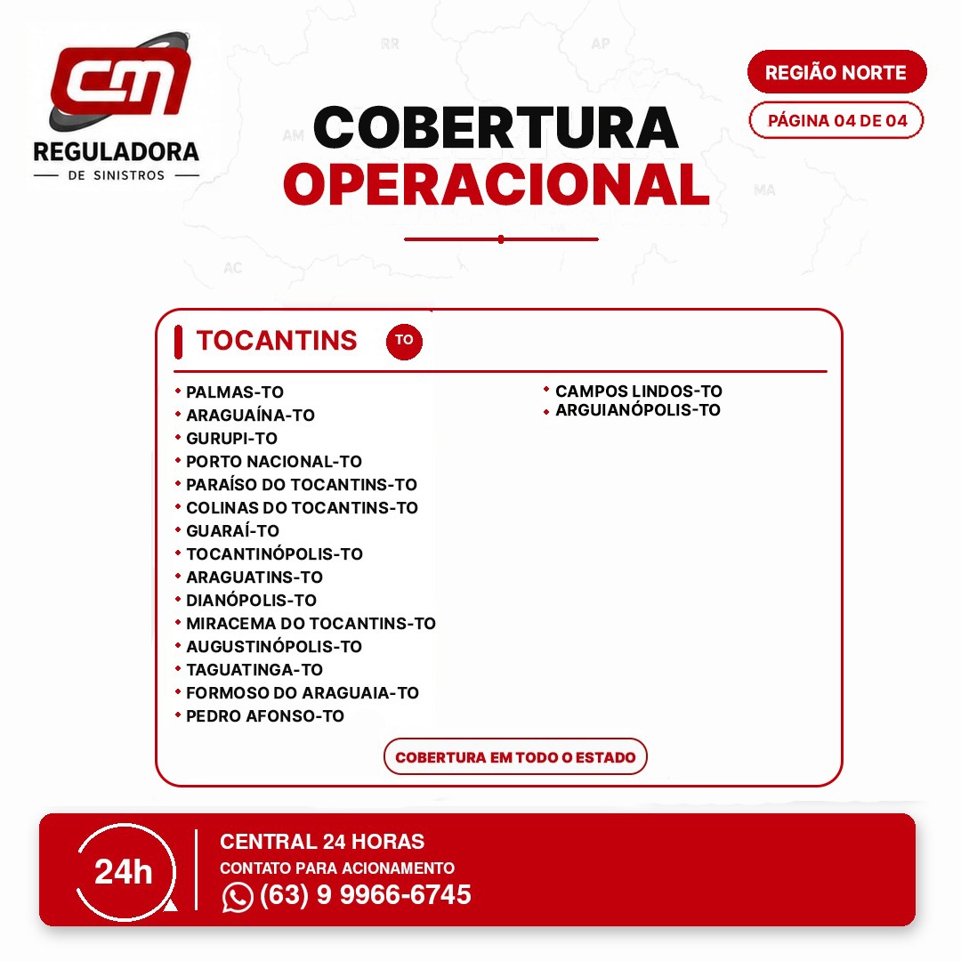 Cobertura Operacional - Região Norte - Página 4 de 4 - Tocantins